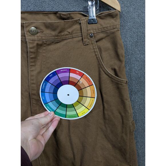 Key Pants Mens 34x30 (35x29) Duck Canvas Workwear Carpenter Double Knee Work - Picture 4 of 12